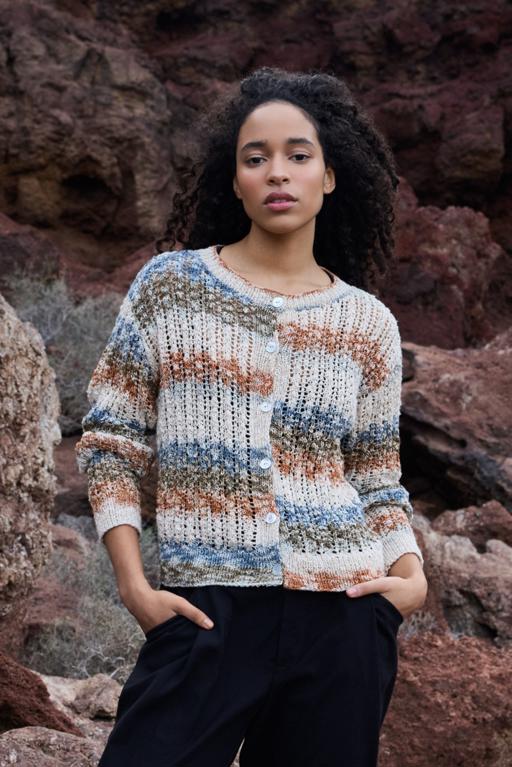 Anleitung Nr. 18588 Lochmuster-Jacke aus Gomitolo Hippie
