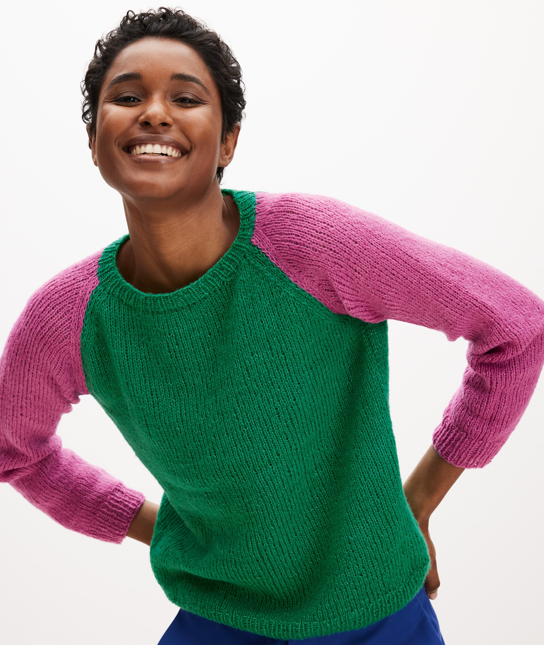 Anleitung Nr. 17976 Reglanpullover glatt rechts aus Soffio