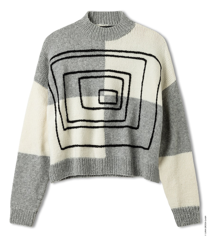 Anleitung Nr. 18117 Karo-Pullover aus Cool Merino