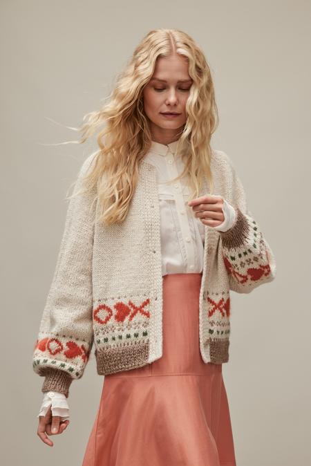 Anleitung Nr. 19233 Cardigan aus Natural Lama Chunky & Mohair di Gio