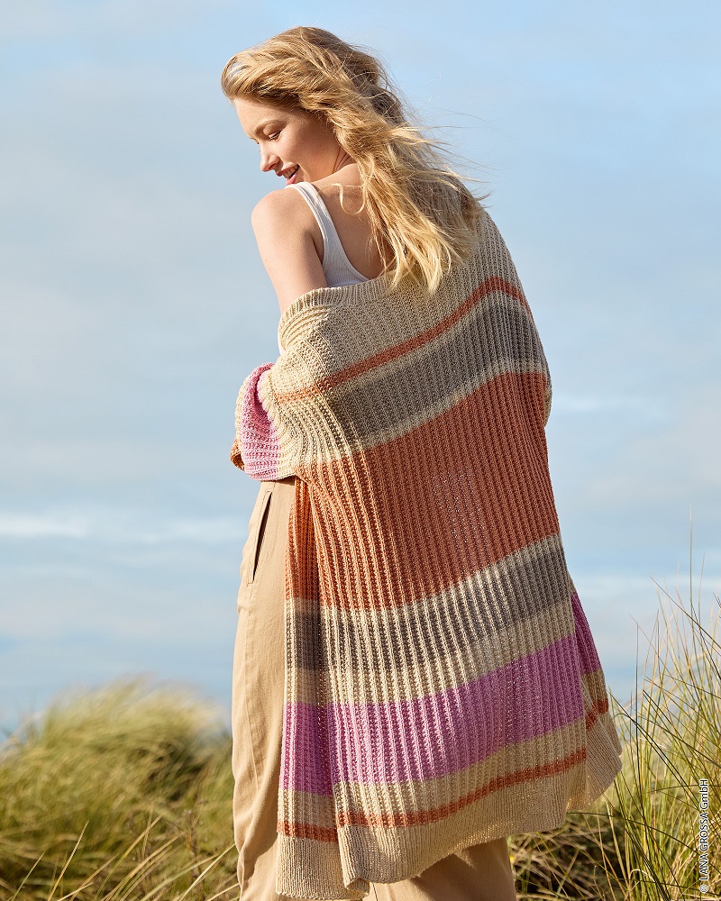 Anleitung Nr. 18312 Longcardigan aus Solo Lino