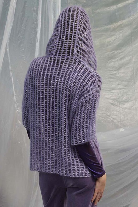 Anleitung Nr. 18847 Kapuzenpullover "Elif" aus Mohair Luxe und Paillettes (Lang Yarns)