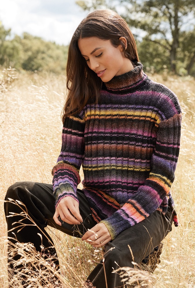 Anleitung Nr. 17897 Rippen-Rollpullover aus Gomitolo Magico