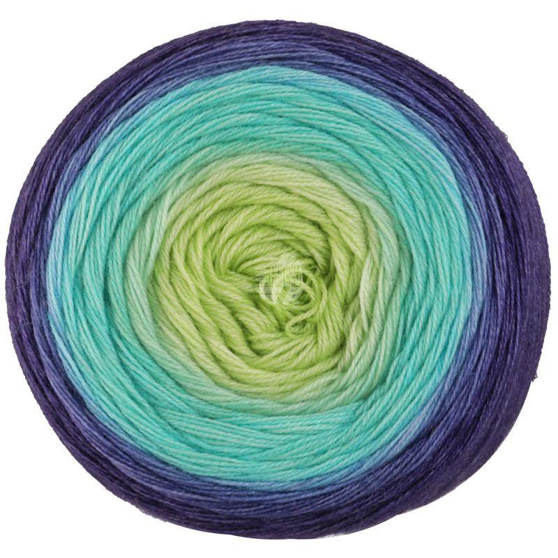 12 Limette/Blassgelb/Türkis/Petrol (Merino Lace Aquarell)