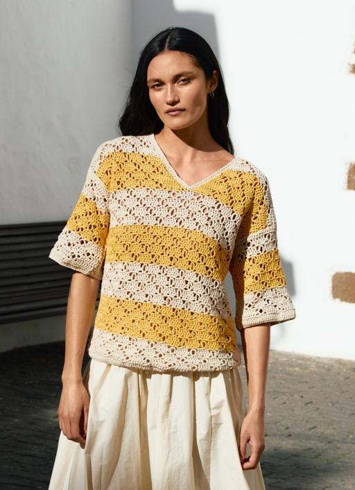 Anleitung Nr. 18633 V-Pullover aus Landlust Baumwolle