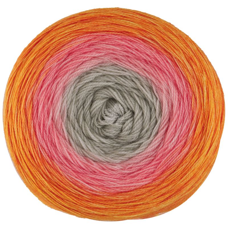 13 Graubeige/Lachs/Erika/Orange (Merino Lace Aquarell)