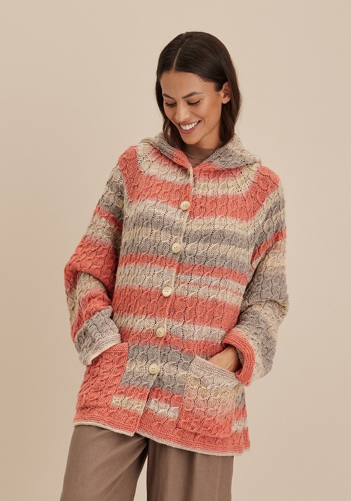 Anleitung Nr. 17956 Topdown-Hoodiejacke aus Gomitolo Fusione