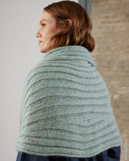 Anleitung Nr. 18805 Rippenmuster-Tuch aus Ecopuno, Brillino & Natural Superkid Tweed