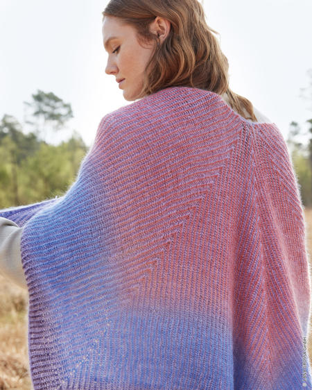 Anleitung Nr. 18782 Ponchotuch aus Merino Lace Aquarell, Silkhair & Cool Wool Lace