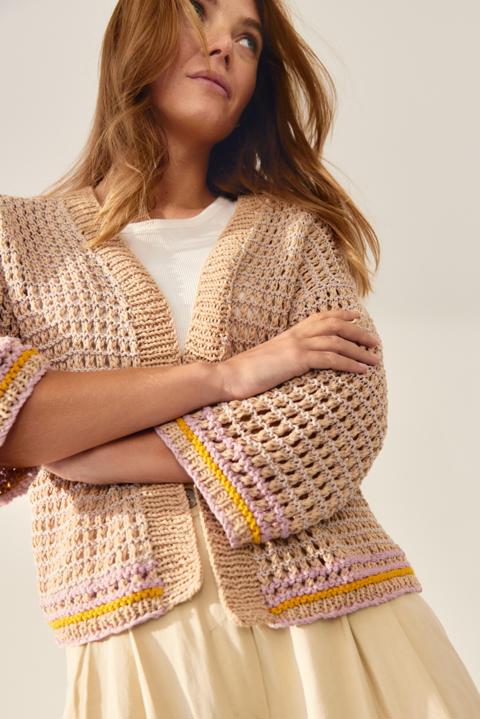 Anleitung Nr. 17385 Cardigan aus Cotton Wool & Elastico & Landlust Baumwolle