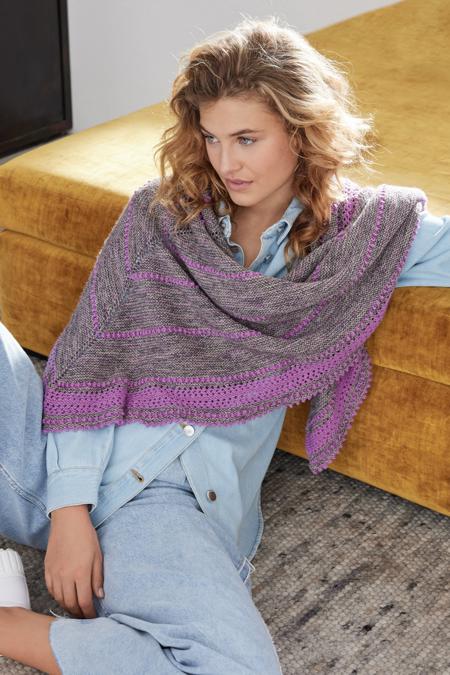 Anleitung Nr. 19312 Sierra Nevada Dreieckstuch aus Meilenweit 100g Yak Sky & Meilenweit 100g Merino extrafine