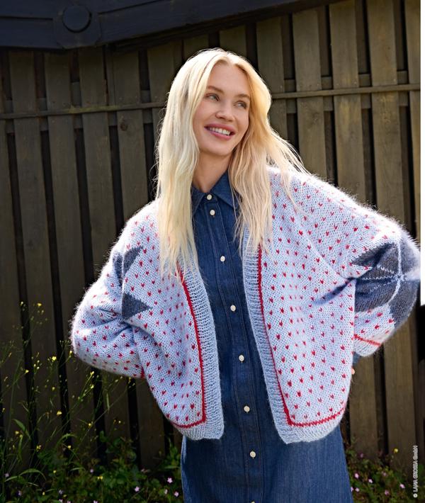Anleitung Nr. 17867 Jacquard-Cardigan Ecopuno & Silkhair