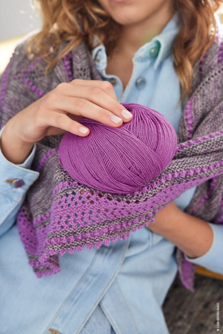 Anleitung Nr. 19312 Sierra Nevada Dreieckstuch aus Meilenweit 100g Yak Sky & Meilenweit 100g Merino extrafine