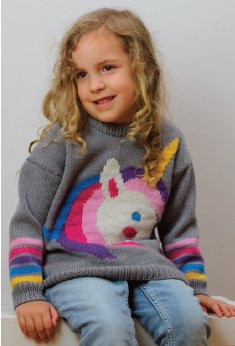 Anleitung Nr. 17044 Kinder-Strickpulli Unicorn aus Merino 120 (Elisa)