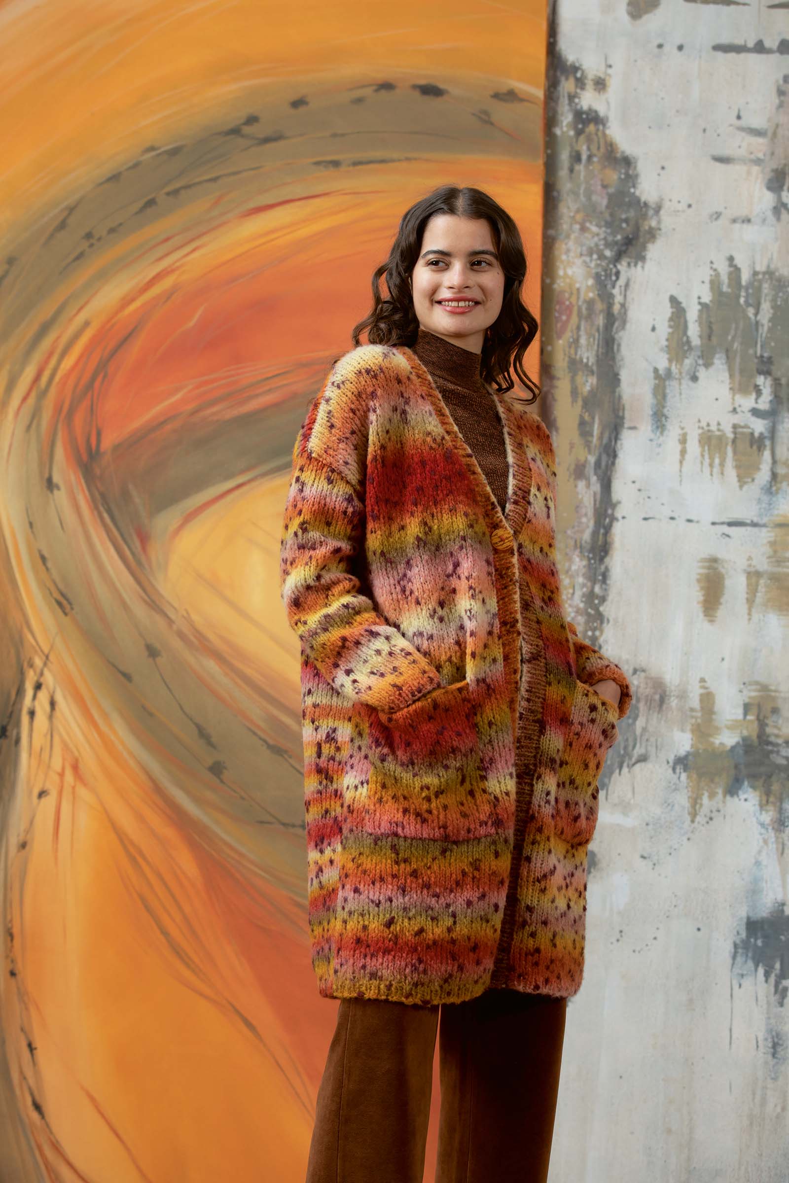 Anleitung Nr. 17098 Lange Jacke aus Cloud Tweed (Lang Yarns)