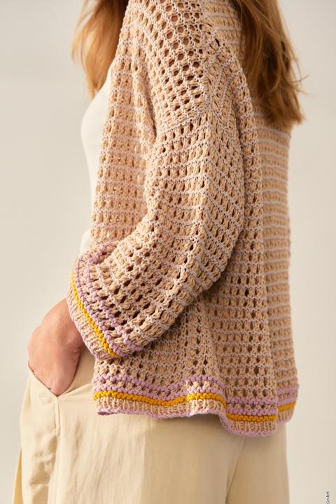 Anleitung Nr. 17385 Cardigan aus Cotton Wool & Elastico & Landlust Baumwolle