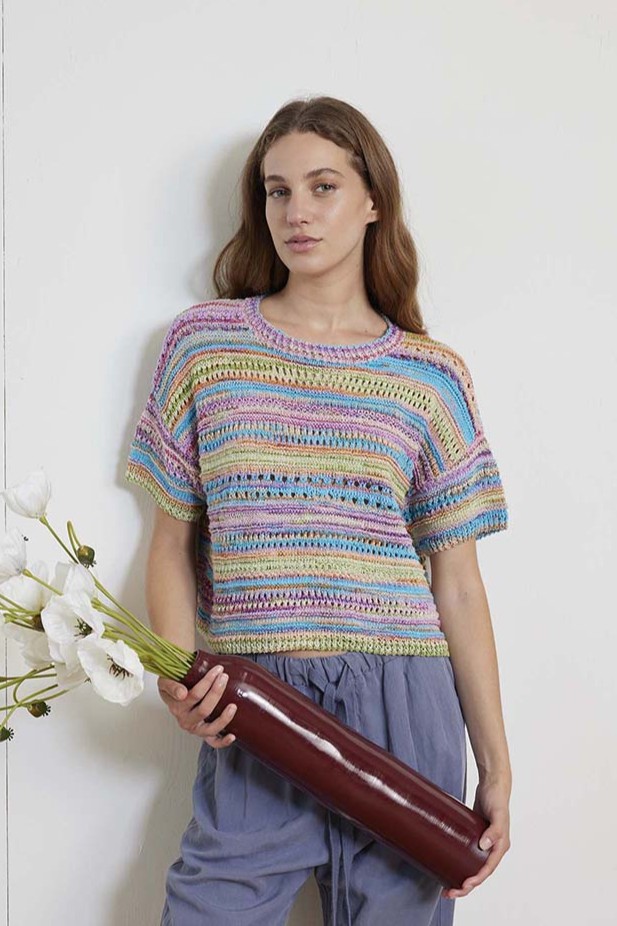 Anleitung Nr. 18374 Kurzarmpullover "Fria" aus Fiesta (Lang Yarns)