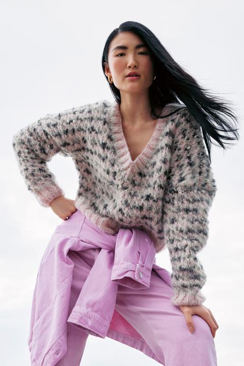 Anleitung Nr 16065 Pullover aus Lala Berlin Brushy, Lala Berlin Hazy & Brillino