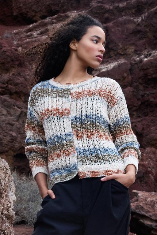 Anleitung Nr. 18588 Lochmuster-Jacke aus Gomitolo Hippie
