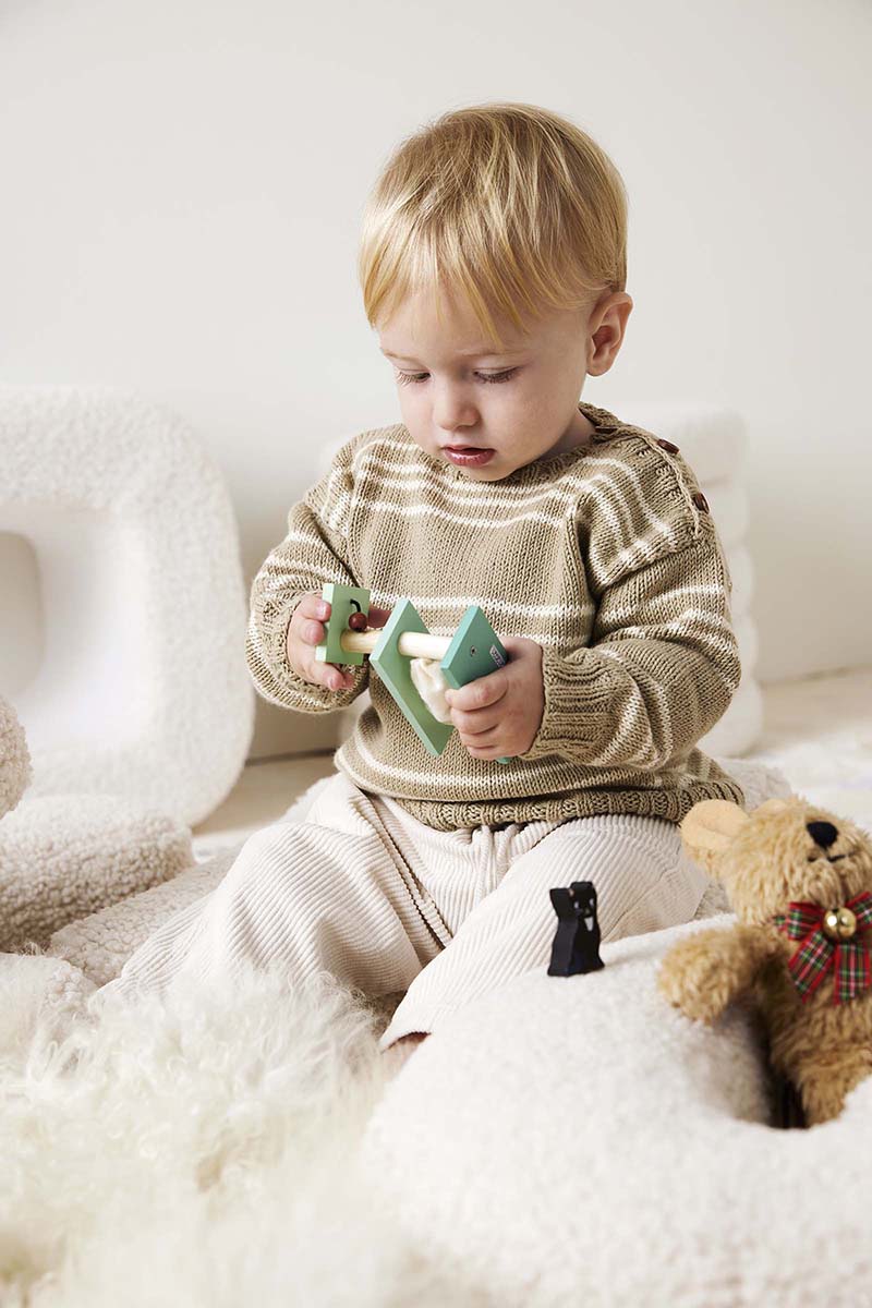 Anleitung Nr. 18604 Baby-Pullover aus Baby Cotton Naturally Colered (Lang Yarns)