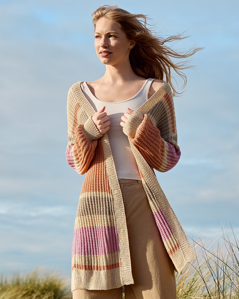 Anleitung Nr. 18312 Longcardigan aus Solo Lino