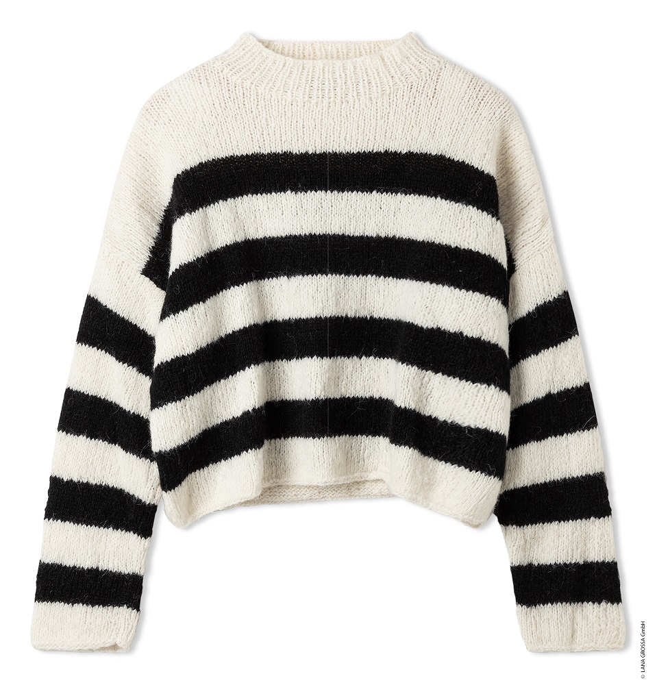Anleitung Nr. 18120 Blockstreifen-Pullover aus Airy