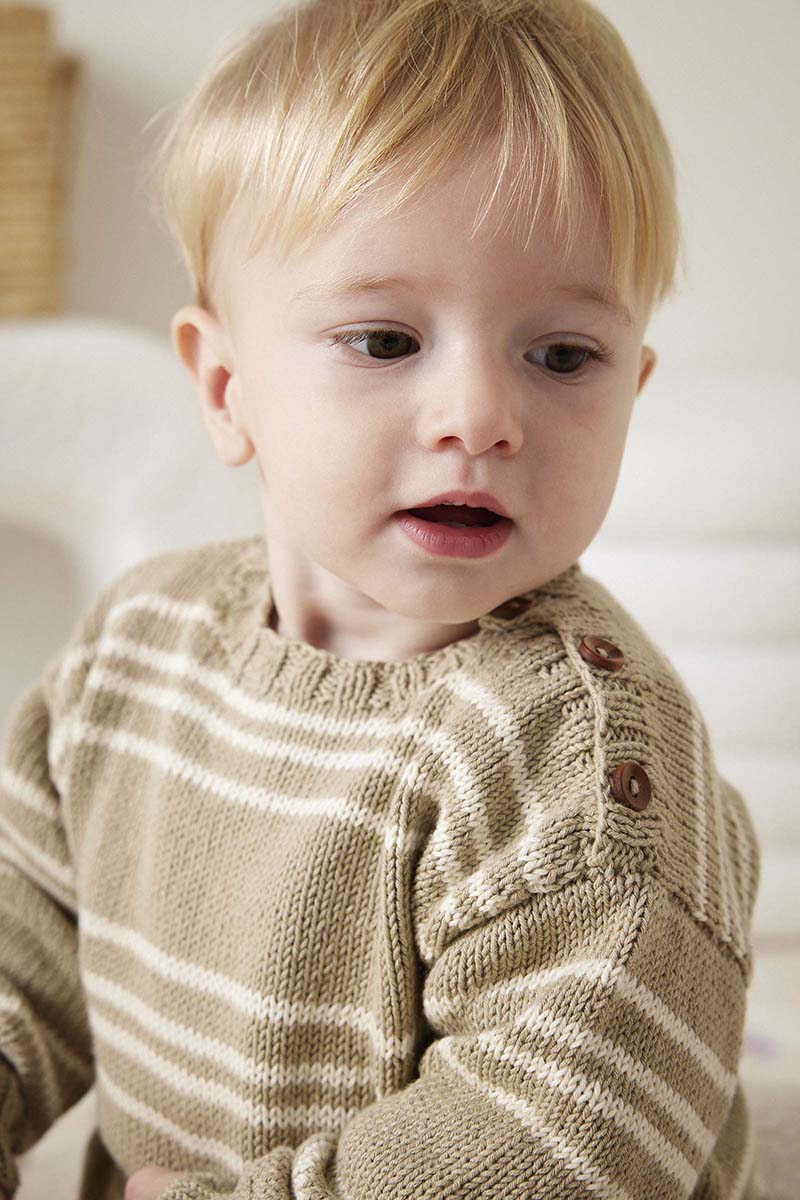 Anleitung Nr. 18604 Baby-Pullover aus Baby Cotton Naturally Colered (Lang Yarns)